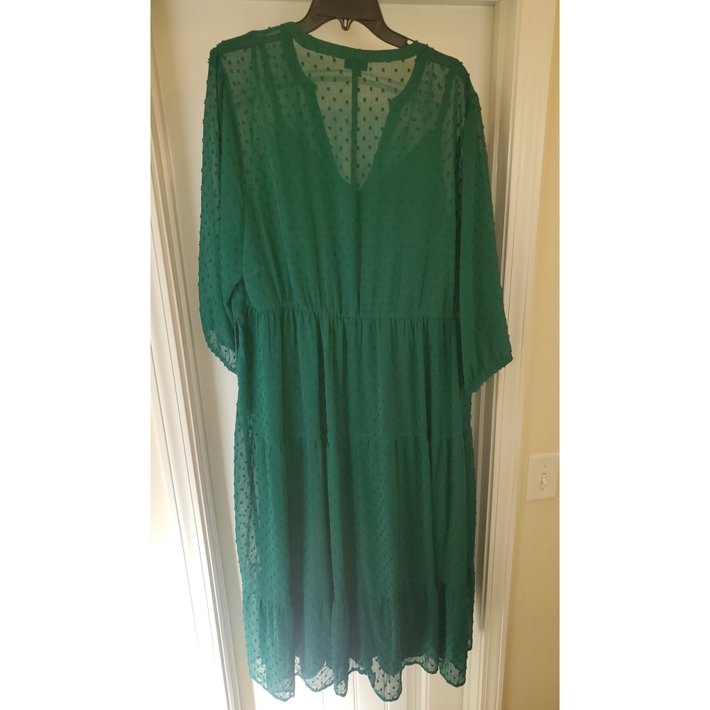Torrid Maxi Chiffon Clip Dot Pleated Dress